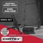 NEW Cortex SR3 Squat Rack with 100kg Olympic Bumper Weight, Bar and Bench Set