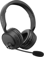LEVN Bluetooth Headset, Bluetooth Headphones with Microphone (AI Noise Cancelling), 60 Hrs Working Time Dual Connection Wireless Headset with Mic & Mute Button for Work/Phone/Call Center/PC/Laptop