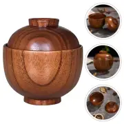 Miso Soup Bowl Lid Wooden with Lids Cereal Bowls Rice Serving