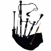 Scottish Bagpipe Black Watch Cover & Cord Made Of Rosewood & Silver Mounts
