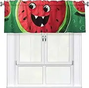 LHBWCVN Watermelon Valances for Windows, Rod Pocket Window Treatment Drapes Farmhouse Kitchen Curtains Short Blackout Window Curtains for Living Room Bedroom Decor 54x18 Inch