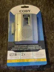 Coby CXR60 Silver 2X Speed Voice Activated Integrated Speaker Cassette Recorder