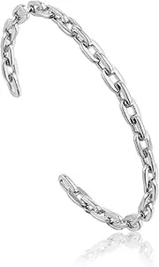 [ANIA HAIE] 925 Sterling Silver Stackable Layering Cool Open Chain Link Bangle Bracelet Cuff for Women & Gift