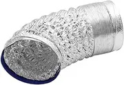 SHINEOFI Fireproof Aluminum Foil Duct Hose Flexible Ventilation Air Intake for HVAC Systems Diameter for Kitchens Bathrooms Greenhouses More Silver