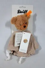 RARE! VINTAGE STEIFF BABY SLEEP WELL BEAR BIEGE COMFORTER #237232 NEW ON CARD
