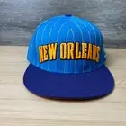 New Orlens Hornets Hat Cap Snap Back Blue Pinstripe Retro NBA Basketball Adidas
