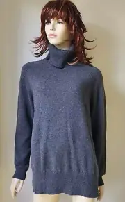SASS AND BIDE CASHMERE ROLL-NECK KNIT TOP in Charcoal RRP$420 size L