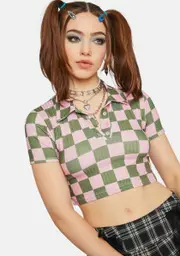 [NGOrder] Rib Checkerboard Polo