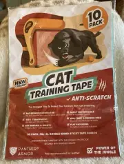 Panther Armor 10(Ten)-Pack Cat Scratch Deterrent Tape – Double Sided Anti Cats