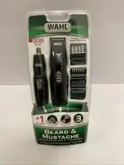 New Wahl Beard & Mustache Rechargeable Precision Ground Trimmer - Nose/Ear/Hair