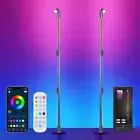 53" Rgb+IC Floor Lamp 2 Pack Smart Led Corner Lamp With Music Sync DIY Colors