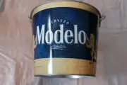 Modelo Metal Ice Bucket W/Built In Bottle Opener, and Key Chain Can Openers