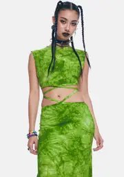 Sage Sleek Encounters Tie Dye Skirt Set