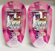 2-Pack Bic Soleil Twilight 3 Blades 4 Disposable Razors In Each Pack