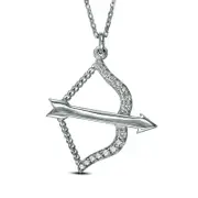 0.17 CT. T.W. Natural Diamond Bow and Arrow Pendant in Sterling Silver