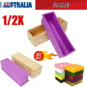 DIY Wood Loaf Soap Mould Silicone Mold Cake Making Tools Wooden Box 1.2kg SoapCF