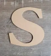 Chipboard Cut-Out Initial "S" For Crafts
