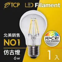 在飛比找ETMall東森購物網優惠-美國TCP LED Filament復刻版鎢絲燈泡 A60 