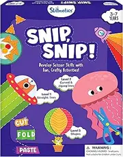 Skillmatics Scissor Skills Activity Book - Snip, Snip, Art & Craft Kit for Kids, 2 Child-Safe Scissors, 25 Fun Activities, Gifts for Girls & Boys Ages 3, 4, 5, 6, 7