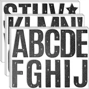 Waynoda 155 Pcs 15 Sheets Glitter Bulletin Board Letters 4 Inch Letter Stickers for Poster Board Stick on Letters for Bulletin Board Display Classroom School Home Decor(Black)