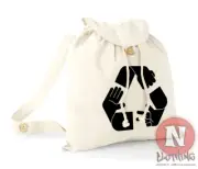 Rock paper scissors backpack holiday school college organic cotton day bag