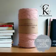 3MM 1ply PREMIUM LUXE macrame string MATT PINK 100m Single Strand Cord Cotton