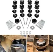 Black KF04060BK Body Mount Bushing Kit Fits for 2008-2016 Ford F250 F350 Super Duty 2WD 4WD Polyurethane Body Cab Mounts & Steel Sleeves & Hardware（60PCS）