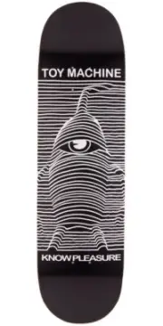 TOY MACHINE 8.5" TOY DIVISION SKATEBOARD DECK 14.5" WB 32.38"