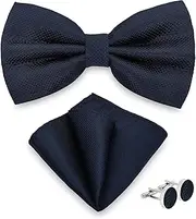 [AUSUAYA] Mens Bow Tie, Men Bowtie & Pocket Square Cufflink Set for Graduation & Formal Tuxedo & Wedding Party Bowtie AU-B-TI9