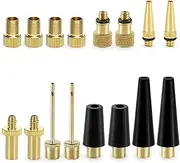 16 PCS Bicycle Presta Schrader Valve Adaptor, Brass Bike Pump Adapters, Ball Pump Needle, Balloon Inflatable Toys Nozzle Inflator Adapter, Air Pump Accessories for Standard Pump or Air Compressor