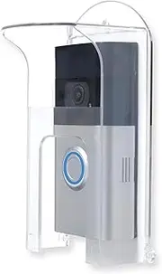 Plastic Doorbell Cover Compatible with Ring/Google Nest/Arlo/Eufy/Kasa/Blink Video Doorbell, Weatherproof Doorbell Rain Cover, Anti Glare, Suitable for Doorbell Wired (Watch Installation Video)