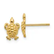 14K Yellow Gold Mini Turtle Post Earrings