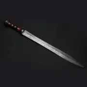CUSTOM HANDMADE DAMASCUS STEEL ROMAN GLADIUS SWORD WITH COW LEATHER SHEATH