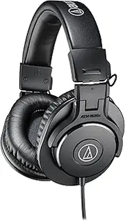 Audio-Technica ATH-M30X Comfortable Monitor Headphones, Black (at ATH-M30X)