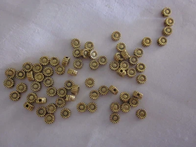 50 Sunflower Spacer Beads 5mm x 3mm Antique Gold Colour #sp3434 Aus Seller