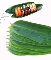 100 pcs Sushi Bamboo Leaf - Banana Leaves Make Zongzi Kit Plate Decorations H...