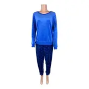 MUK LUKS Silky Velour Long Sleeve Top & Jogger Pant Pajama Set X-Large Size