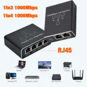 LAN Ethernet Splitter 1 to 3/4 1000Mbps Network RJ45 Switch for Cat5/5e/6/7/8