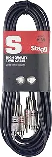 Stagg STC6C 6m S Series Twin RCA Male to Twin RCA Male Cable
