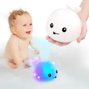 Whale Automatic Water Spray Bath Toy with LED Light up Floating Feature for Baby