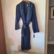 U.S. Polo Assn Mens Small Medium Navy Blue Plush Fleece Robe Shawl Collar NEW