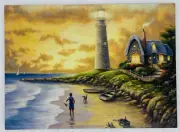 Get Well Card “Just A Little Note Of Cheer” Lighthouse Playful Beach Home P3