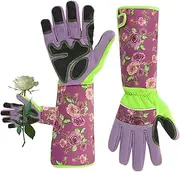 Heavy Duty Gardening Gloves | Forearm Protection Breathable Puncture Resistant Gauntlet - Gardening Tools, Flower Pattern Gauntlet for Gardener, Yard and Outdoor Work
