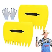 Leaf Rake | Reusable Hand Rake with Gloves | Multifunctional Claw Defoliation Collector, Garden Cleaning Tool for Lawn Debris, Trash
