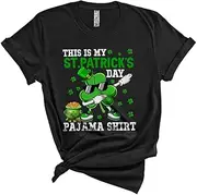 [Generic] This is My St. Patrick's Day Pajama Shirt, Joyful Dabbing Shamrock, Matching Irish Family Group Unisex T-Shirt