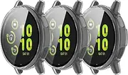 3 Pack Case Intended for Garmin Vivoactive 5 Smart Watch Waterproof Protective Case Hard PC Plated All Around Scratch-Proof Screen Protector Cover (Clear-Clear-Clear)