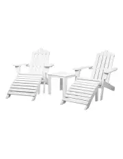 [Gardeon] Adirondack Outdoor Table and Chairs Set of 5 in White