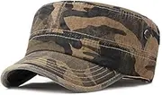[Generic] Washed Cotton Cadet Cap Vintage Military Army Hat Mens Womens