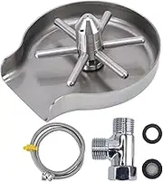 Yuecoom Faucet Glass Rinser, Bottle Washer, Kitchen Sink Cup Rinser, Faucet Glass Washer Cleaner Attachment Accessory Kitchen Sink Glass Rinser Faucet Set for Bar Sink, Stainless