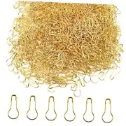 1000 pcs Metal Safety Pins Gourd Bulb Calabash Bead Needle Pin Clothing Gold